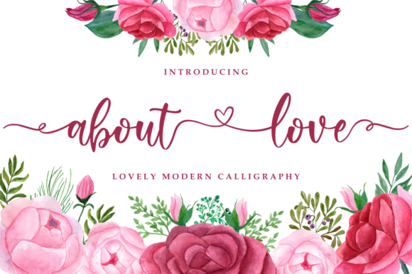 About Love: A Modern Calligraphy Font for Romantic Craft Projects
